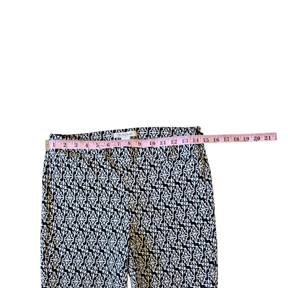 White House Black Market Slim Ankle Pants Women's 6 Black White Side Zipper - Picture 5 of 13